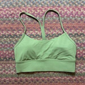 LULULEMON LONG LINE FLOW Y NULU BRA BRONZE GREEN